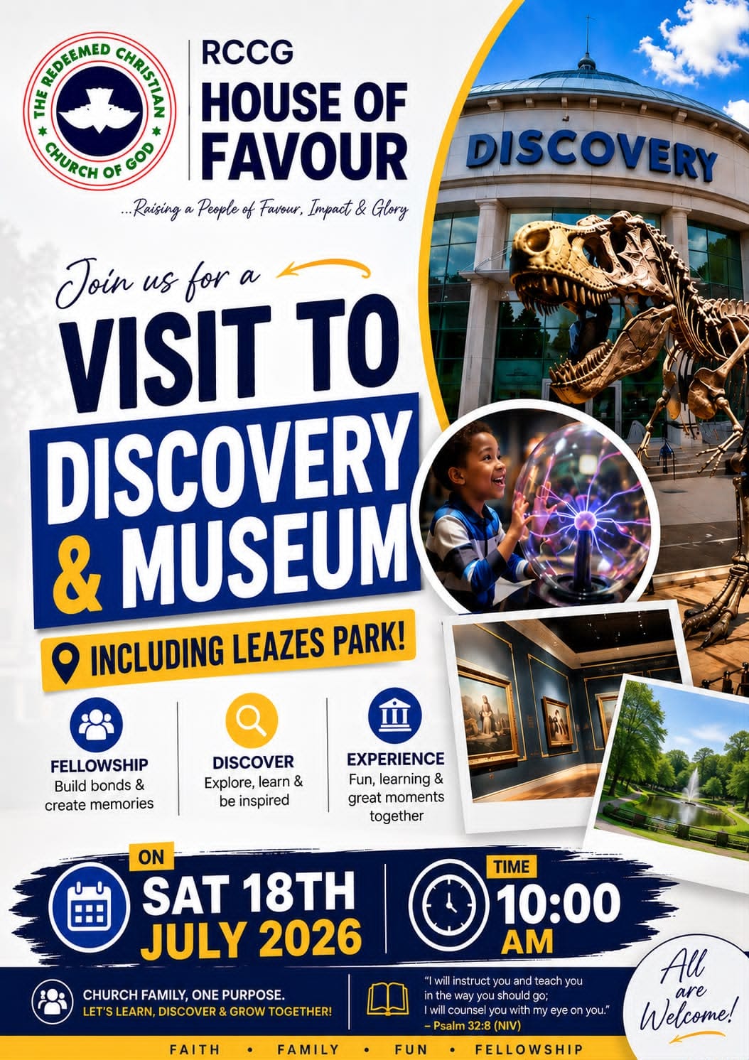 RCCG HOF VISIT TO DISCOVERY MUSEUM AND LEAZES PARK